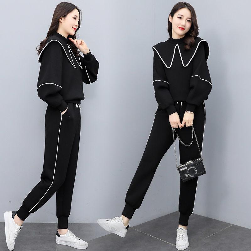 

Women s Autumn/Winter Fashionable Loose-Fit Hoodie and Casual Two-Piece Set 2XL (Recommended 130-140)