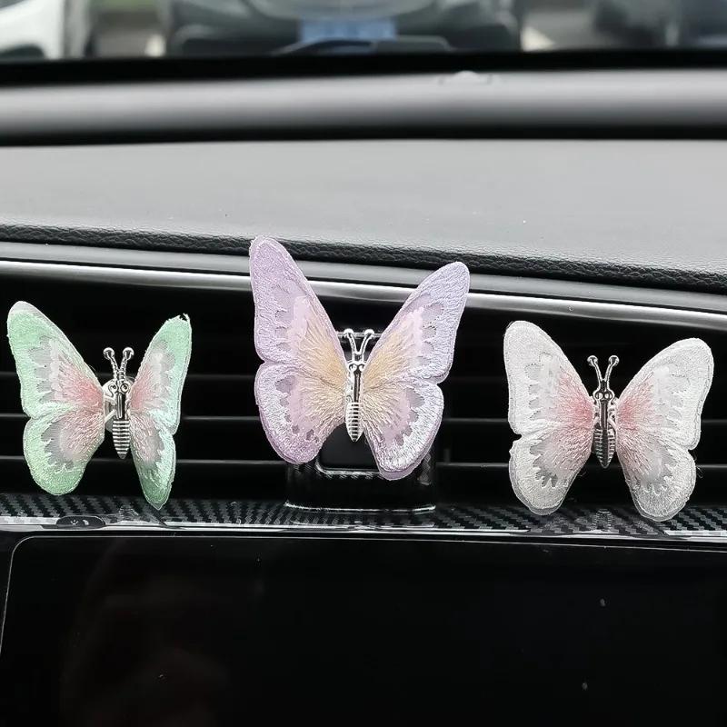קישוט פרפר לרכב קישוטי פרפר מתנופפים מרעננים לקונסולה המרכזית קישוט מרענן לרכב
