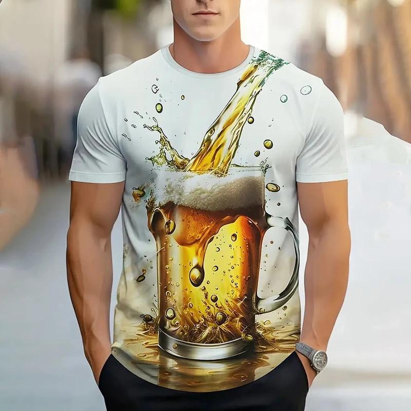 2026 Men S T-Shirt 3d Printed Beer T Shirt for Men Funny Men S Shirt Casual Summer Streetwear Unisex Tshirt Top Men S Clothing M