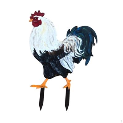 Decorative Garden Stake Animal Sculpture Resin Decoration Yard Art Chicken Ornament for