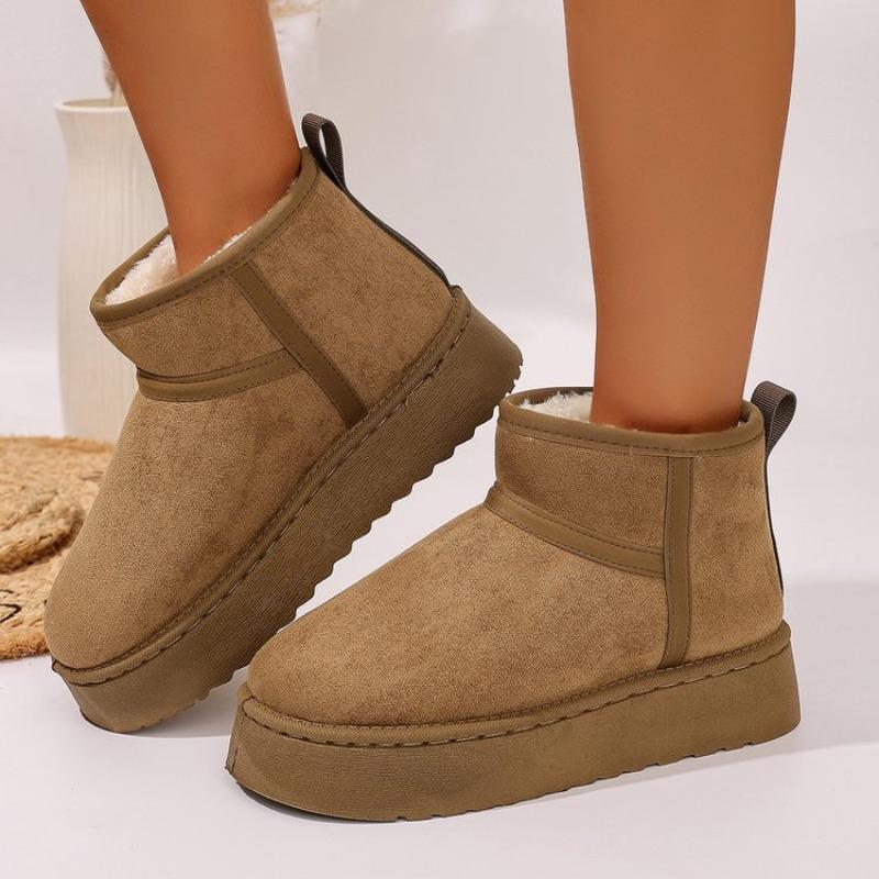 Large size thick-soled medium tube snow boots for women, new velvet thickened warm cotton shoes for women in autumn and winter