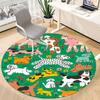 1PC Dogs Garden Office Round Area Rug, Mat Suitable For Office, Under Office Chairs Bedroom Living Room Home Decor, Room Deco