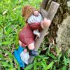 Pryskyřičná figurka zahradního gnóma Dekorativní ornament trpaslíka šplhajícího po schodech Venkovní dekorace terasy, balkonu, dvorku