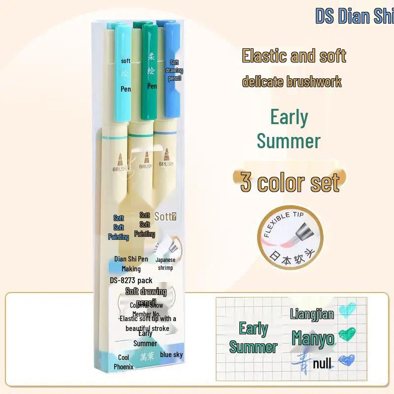 DianShi Soft Tip Brush Pen - Ideal for Students, Journals, Watercolor, Calligraphy & Art (DS-827)