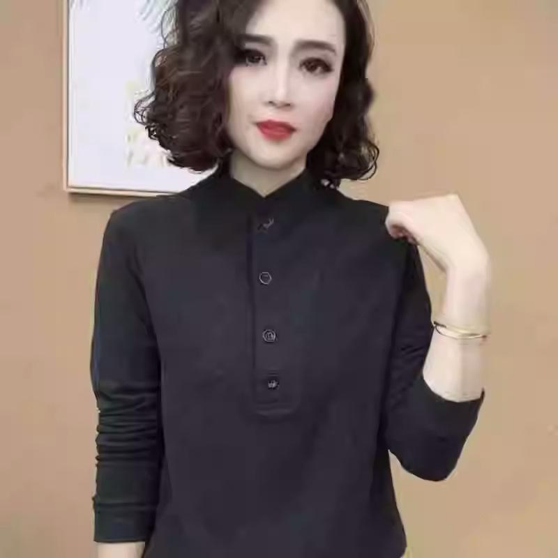 Stylish Korean Plus Size Slim Fit Long-Sleeved Base Shirt for Autumn/Winter