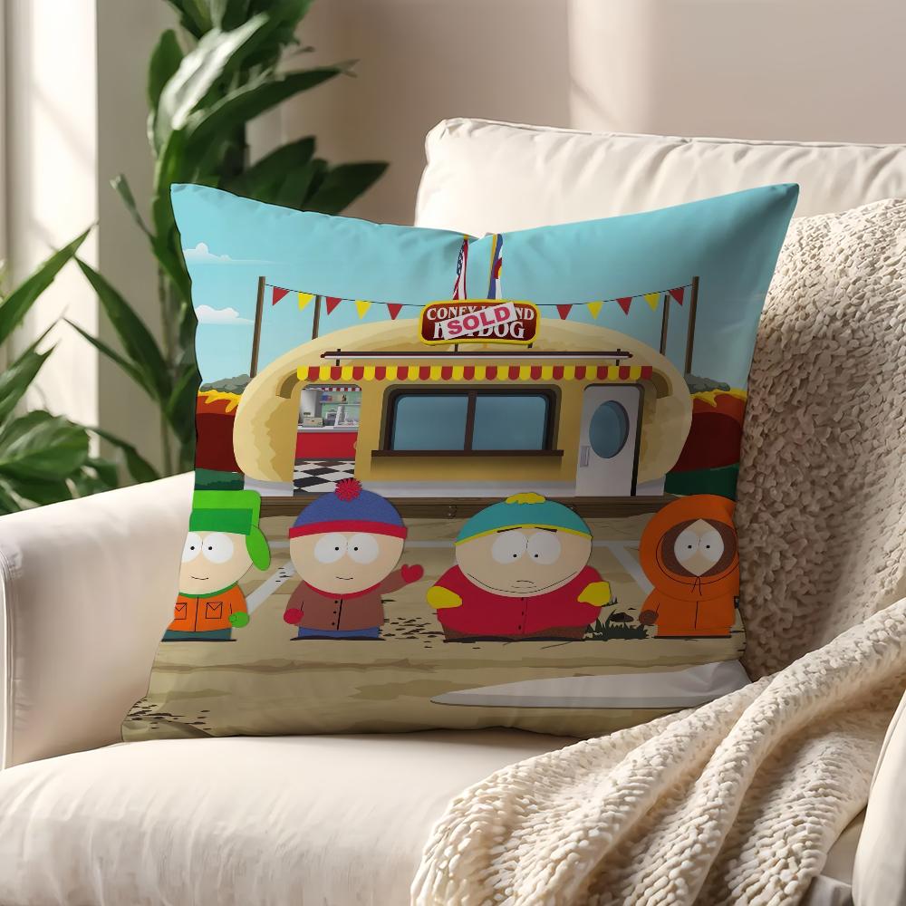 Cartoon S-South Cute P-ParkS cushion cover Pillow Case Pillowcase Soft Skin Friendly & Comfortable with a Hidden Zipper