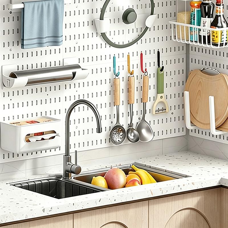 Organizador de Tablero Perforado Estante de Almacenamiento Montado en Pared Estante Colgante Accesorios para Tablero Perforado Decoración del Hogar Exhibición