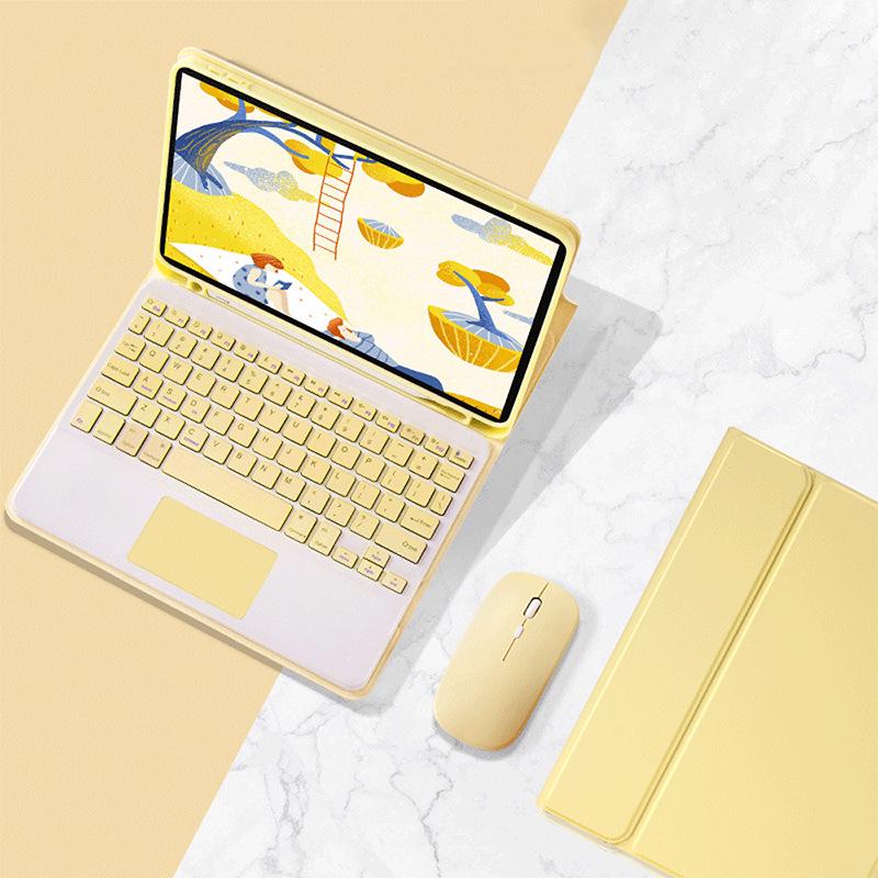 Compatible iPad Air 7th Gen Leather Case with Colorful Backlit Bluetooth Keyboard & Touchpad (10.9")