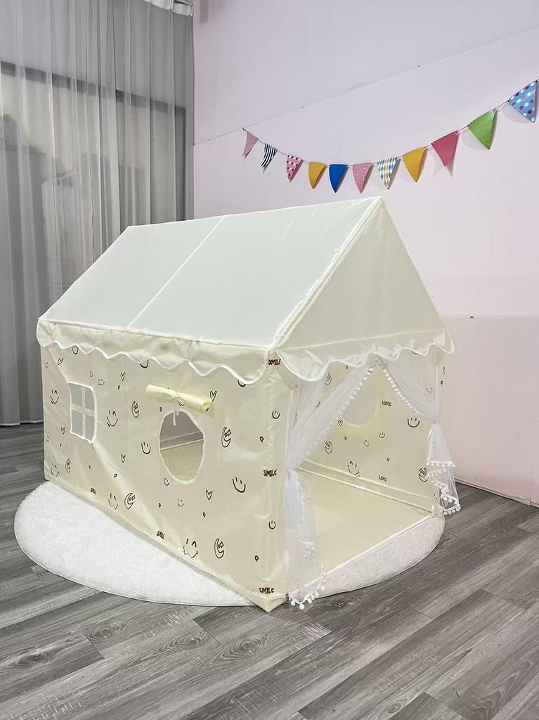 Indoor Children's Princess Castle Play Tent with Smiley Face Design