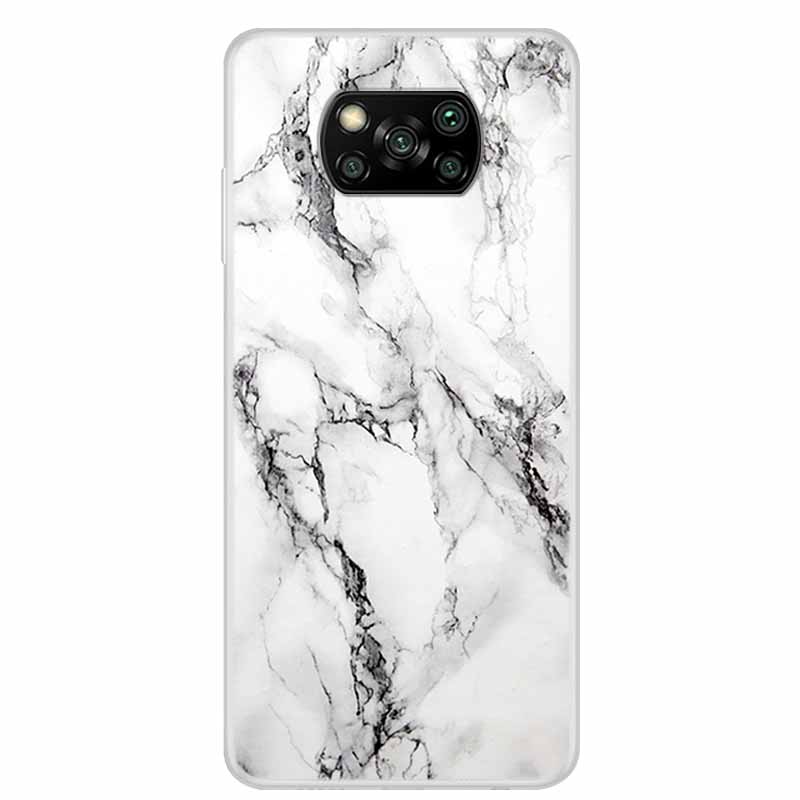 For Poco X3 Pro Case X3 NFC 6.67" Clear Marble Soft TPU Silicone Back Case for Xiaomi Poco X3 NFC Phone Covers Shockproof Fundas