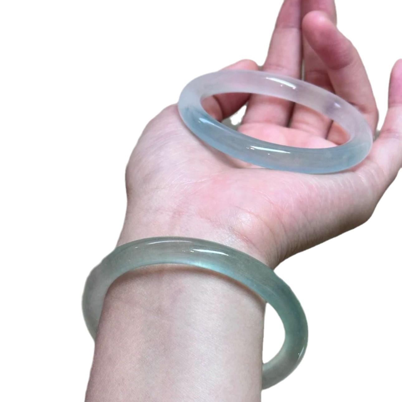 

Кварцит Нефрит Половина Горы Широкий Браслет-Манжета Подарок Round Strip 54mm