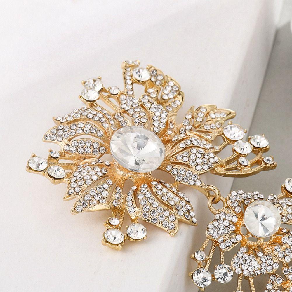 Large Size Crystal Rhinestone Brooches Crystal Rhinestones Large Size Brooches Wedding Bouquets