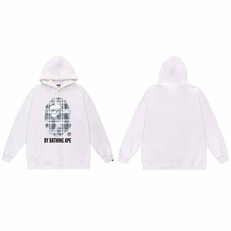 Mens Oversized Hooded Sweatshirt With Ape Head Print Heavyweight Cotton Long Sleeve Pullover Daily Wear