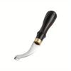1PC Leather Edger Creaser Wooden Handle Leather Shallow Slot Edging Device Trimmer Grooving Creasing Leather Edging Creaser
