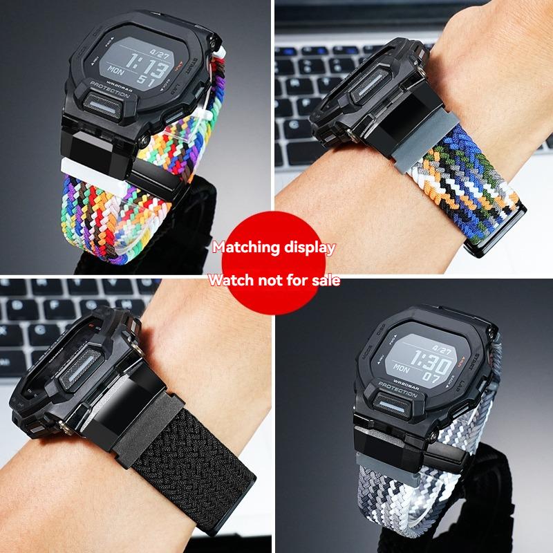 GBD-200 Nylonový řemínek pro Casio G-SHOCK 3506 | Pásek s magnetickou skládací přezkou | GBD-200-1A/RD-4 | Tkaný odolný pánský náramek