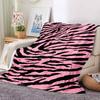 1Pc Pink Tiger Stripes Blanket Soft And Comfortable Casual Warm Camping Travel Christmas Halloween Xmas Gift M924189
