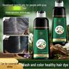 Beijing Tong Ren Tang Natural Black Brown Hair Dye with Black Tea Extract - Plant-Based Bubble Dye Cream