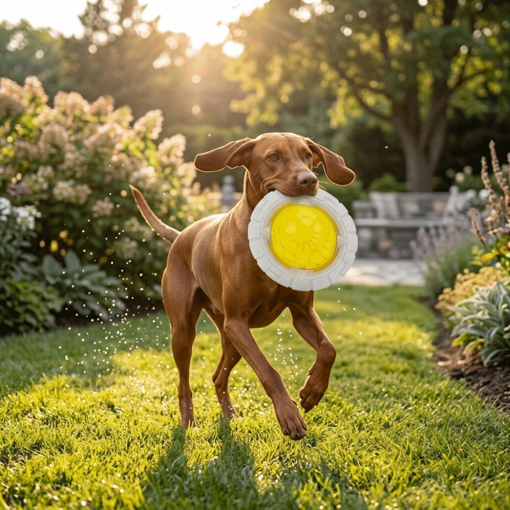 Bite Resilient Dog Flying Disc Squeaky Built-in Interactive Dog Toy Small Medium Dog Use жёлтый