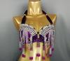 Women Beading Sequins Samba Carnival Belly Dancing Bra Top for Halloween Dance EDC Rave Outfit Night Party Stage Performance
