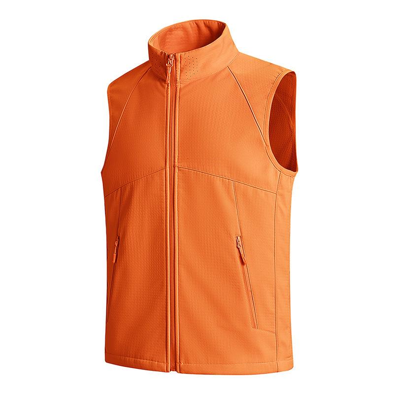 2025 high elastic plaid composite cross grid grain vest men and women with the same outdoor sports and leisure stand-up collar vest