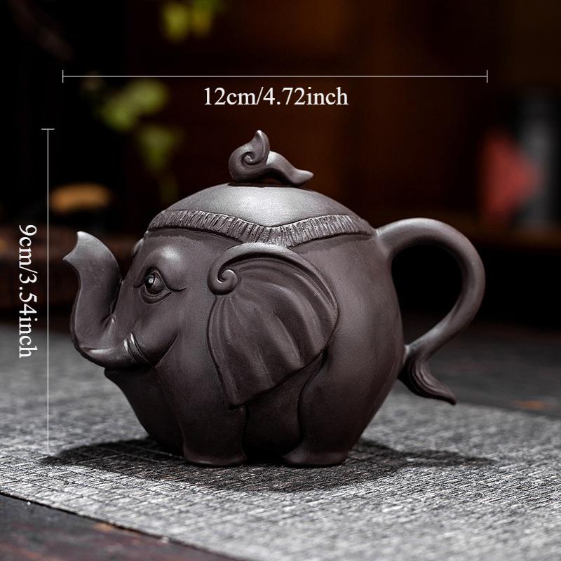 180ml Purple Sand Elephant Teapot Lucky Elephant Teapot Chinese Kung Fu Tea Set Home Creative Teapot Tea Ceremony Accessories