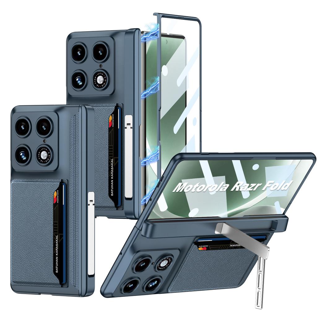 Motorola Razr Fold Folding Mobile Phone Case Card Pack Card Case Film Integrated Bracket Leather Case