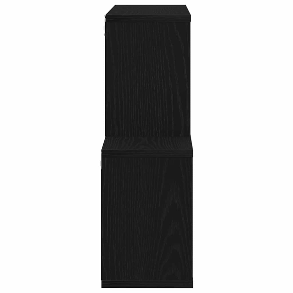 Wall Shelf Black Oak Look 76 x 15 x 53 cm Engineered Wood