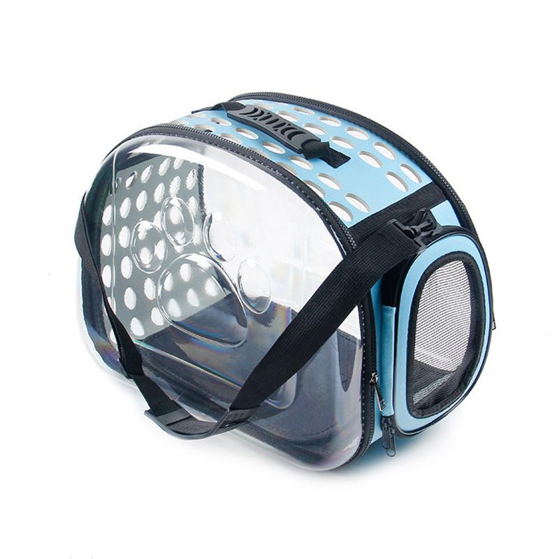 Foldable Transparent Cat Carrier Breathable Outdoor Travel Champing Pet Handbag for Puppy Kitten Pet Shoulder Strap Bag