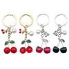 Red Cherry Pearl Resin Keychain Pendant