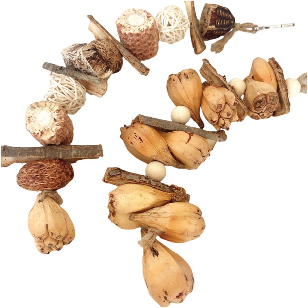 Hangable Bird Beak Grinding and Entertainment Molar Toy Nature Wood and Food Grade Dyes Enhances Bird Molar Health