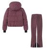 Damen Winter Kapuzen Reißverschluss Bordeaux Ski Gepolsterte Parka Mantel Anzug Set Dame Winddicht Hose Hosen Trainingsanzug