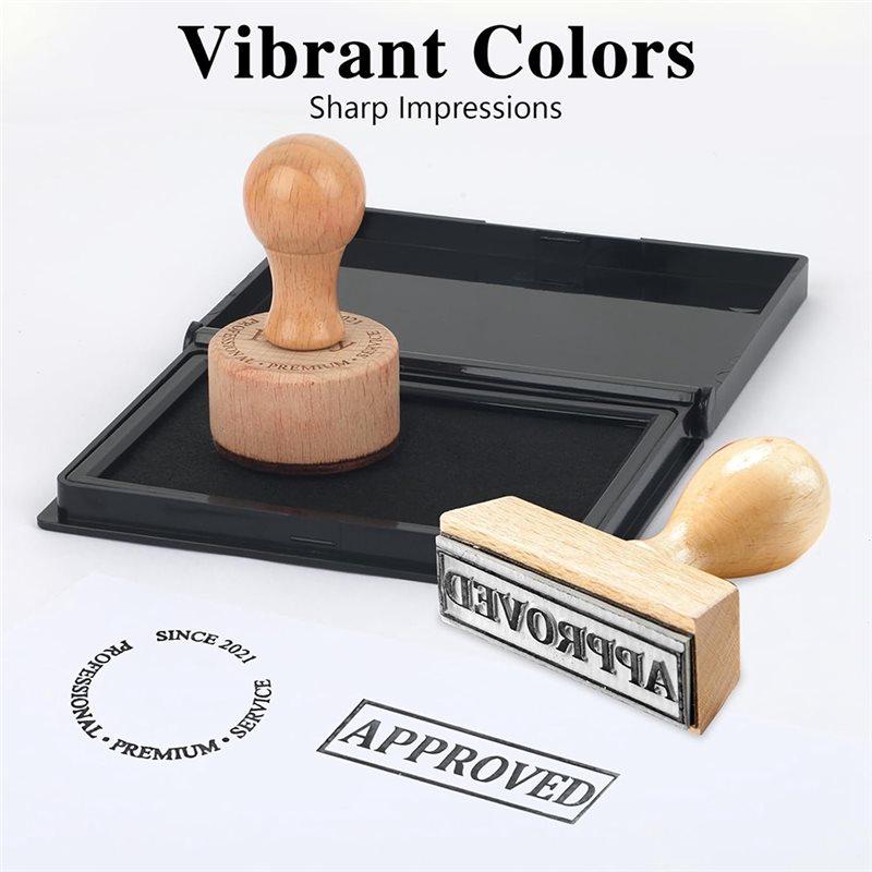 Premium For All Stamp Type Compatible Black Ink Stamp Pad-4 X 2.5 Inch, Perfect Ideal For Office And Crafting Use