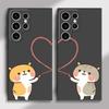 Matching Couple Cute Black Soft Shell Case for Samsung Galaxy S22 Plus S23Ultra S20 S21 FE S24 S25 Ultra S24Ultra S23 FE S25+