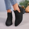 Fashion Boot for Women Women'S Fashionable Suede Pull on Zipper Low Top Casual Pointed Toe Classic Ankle Boots Boot Cut Out 36-43