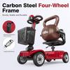4 Wheel Foldable Mobility Scooter for Seniors, 300W Motor, 420LBS Capacity, 20KM Range, 20° Hill Climb, LED Headlight, Detachable Basket