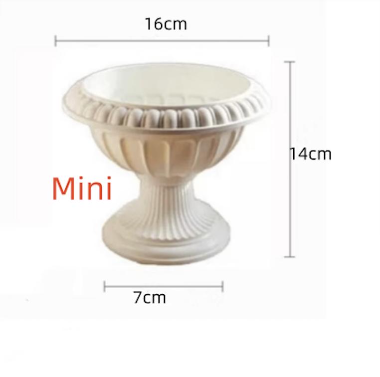 2Pcs Roman Column Flower Pots – White Plastic Wedding Pedestal Planters for Aisle & Event Decoration