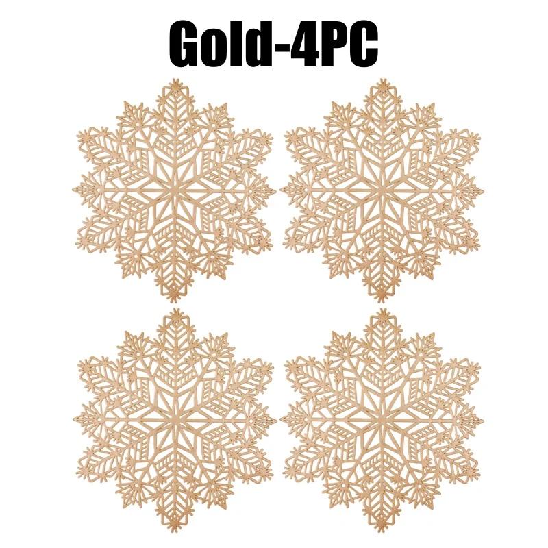 Holiday Snowflake Table Mats Christmas Vinyl Place Mats for Dining Table Wedding Decorative Kitchen Table Mats