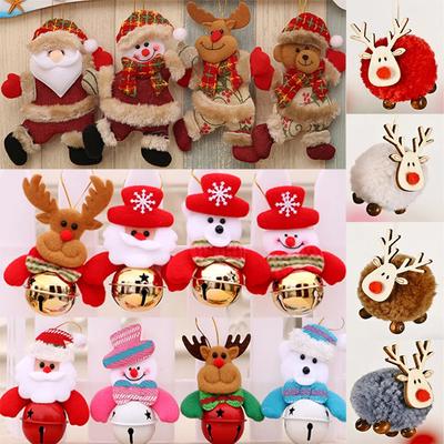 1Pc Christmas Hanging Ornament Xmas Bell Snowman Santa Claus Reindeer Dear Pendant Dolls for Christmas Decoration 2023 Xmas
