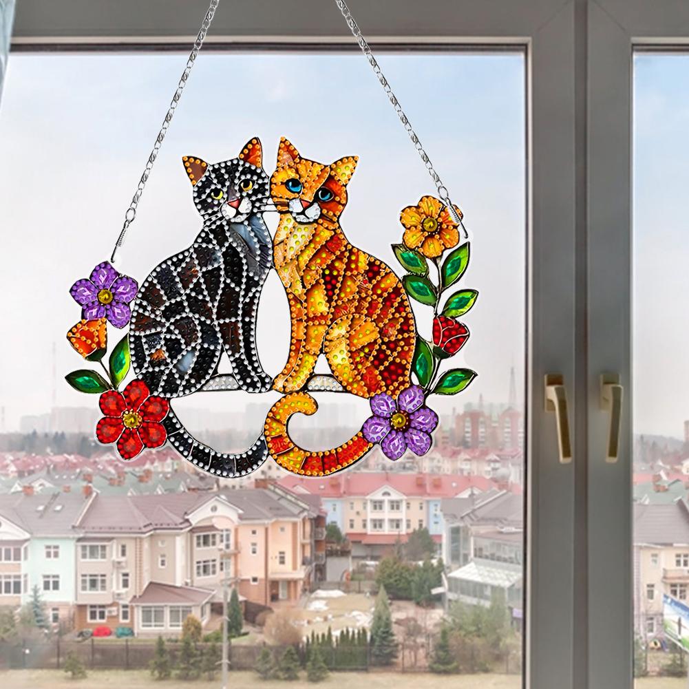 2D/Flat DIY Hanging Diamond Art Kits Rhinestone Diamond Art Window Pendants Diamond Art Pendant DIY Home Decor Hanging Charm