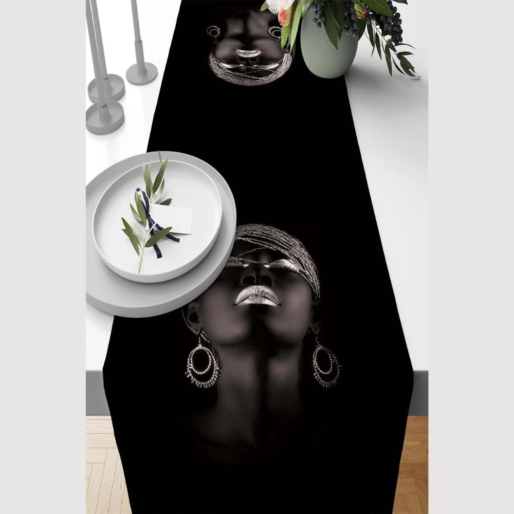 40x140 cm țesătură din piele de căprioară premium, țesătură rezistentă la pete, tipărire digitală, pastă de masă VHR-8