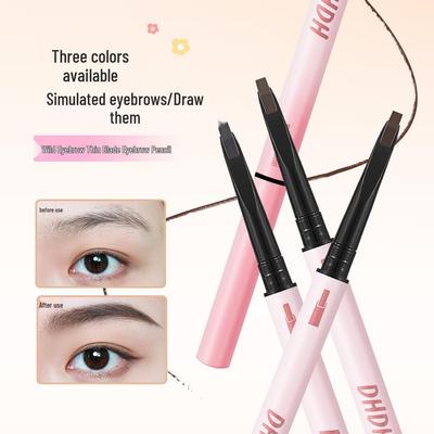 DHDH Wild Brow Thin Blade Waterproof Eyebrow Pencil - Sweatproof, Smudge-Free, Non-Fading, Professional Makeup.