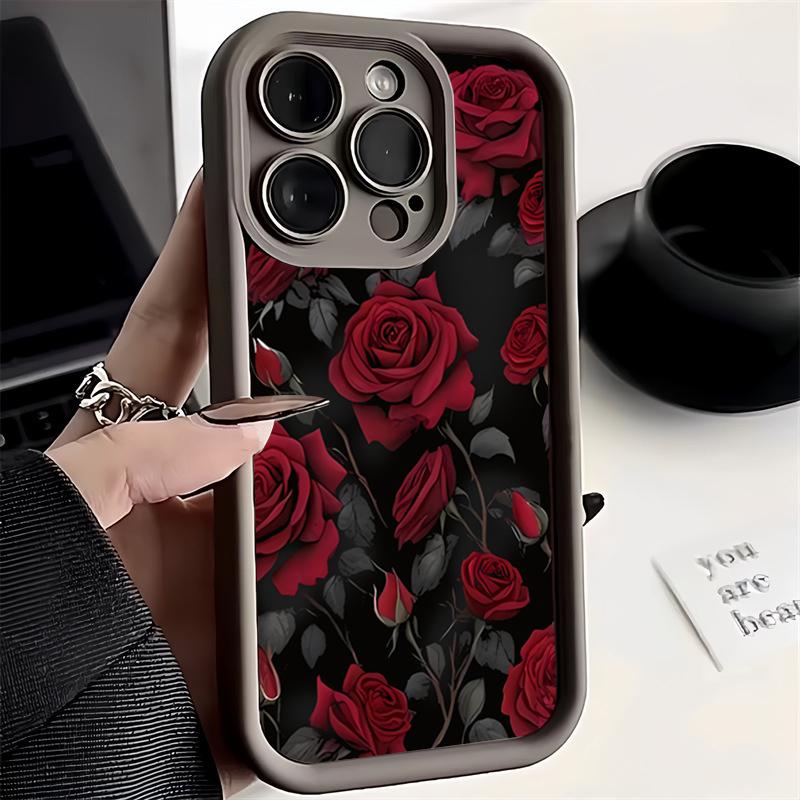 Gorgeous Raindrop Rose Pattern Phone Case For Samsung Galaxy S25 S24 S23 S22 S21 S20 Plus Ultra FE A15 A35 A54 A55 Soft Cover