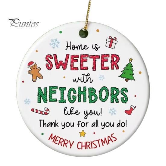 Acrylic Round Pendant Decorations 2D Christmas Hanging Ornaments, Santa Snowflake Reindeer Festive Party Supplies for Tree Decorations, Reusable