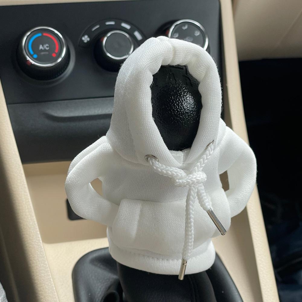 Gear Shift Knob Hoodie Cover Black Polyester