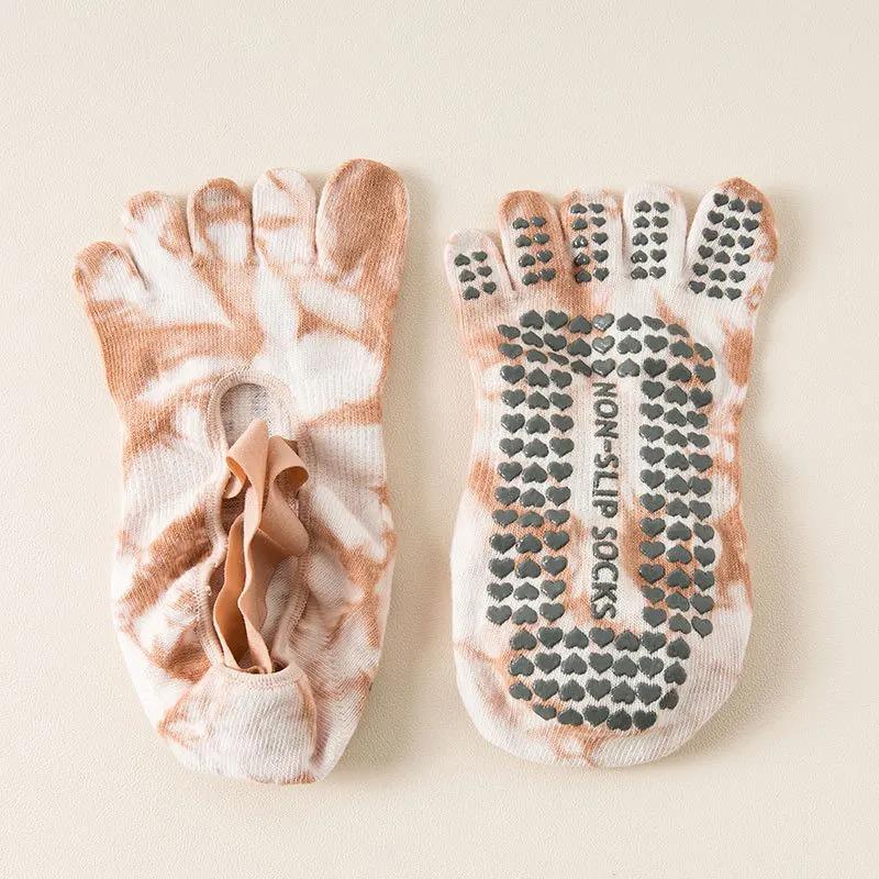 Yoga Non Slip Socks Women's Professional Five Finger Pilates Socks Sports Indoor Split Toe Socks Sweat Absorbent