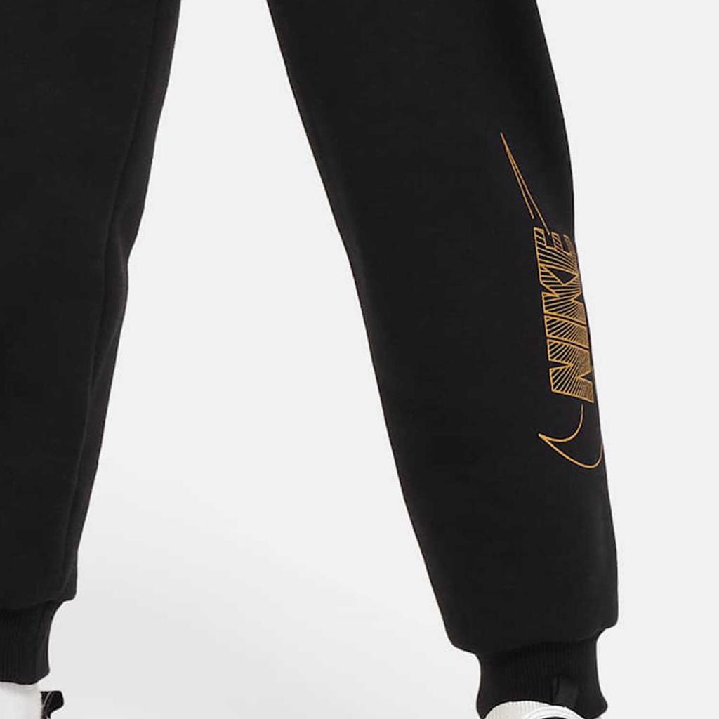 Nike Logo Print High-Waisted Pants Kids Bottoms Black FJ6167-010