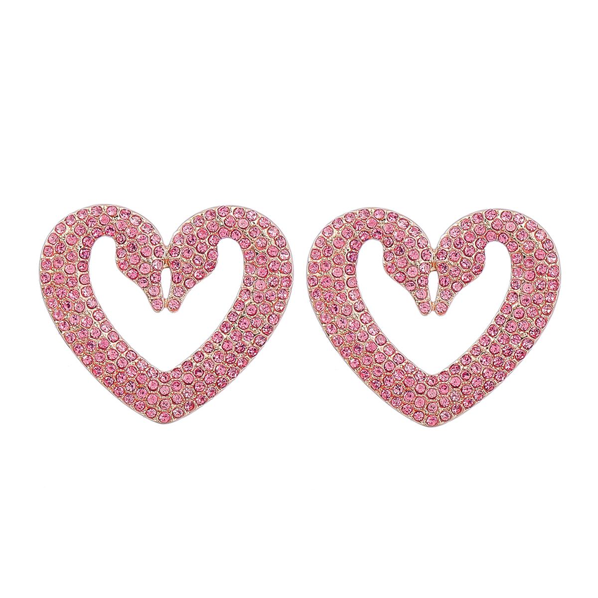 

Новые симметричные висячие серьги со стразами в виде сердца, женские серьги, свадебные аксессуары для ужина, модные массивные роскошные ювелирные изделия
