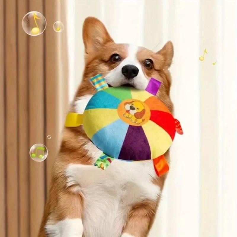 1pc Plush Squeaky Dog Toy - Cartoon Pattern, Interactive Sound Toy Suitable for All Breeds, Durable Puppy Play and Training