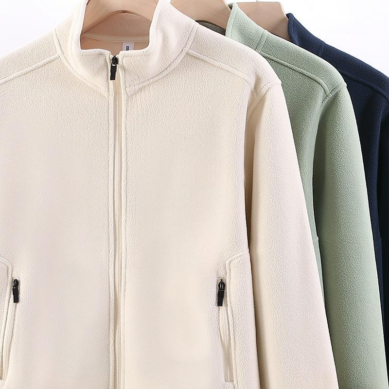 Men S Fleece Stand Collar Zip Up Sweatshirt Winter Warm Outerwear