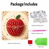 Premium Framed Pearl Art Kit with Shiny Red Apple and Snowflake Design 5D Sparkling Bead Canvas DIY Relaxing Craft for Home Wall Decor Gift